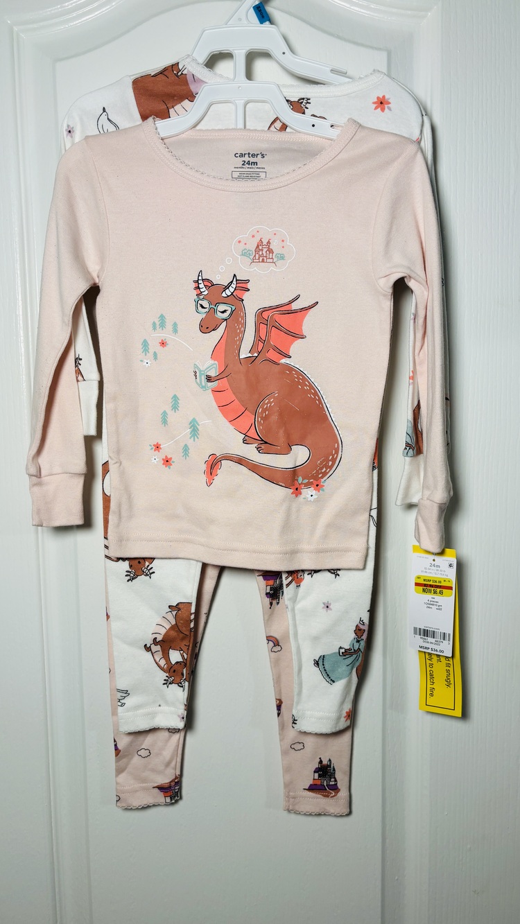 Carter's 4 piece  Pink Snug fit PJ set for Girls-24 month's-NWT